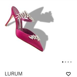 Manolo Blahnik Pink Pumps- 
Satin Lurum 90 Heels